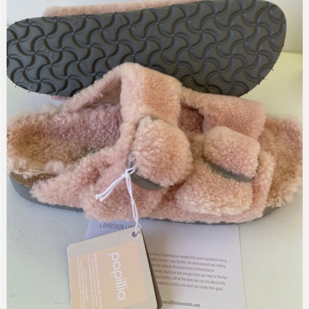 Papillio by Birkenstock Arizona Big Buckle Genuine Shearling Slide Sandal